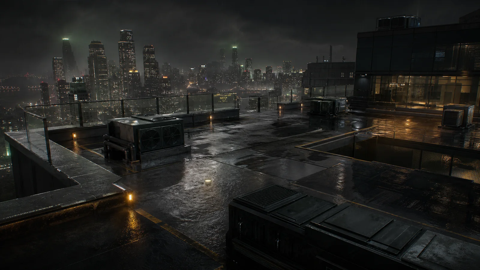 Two Greyhaven rivals contesting a rooftop route