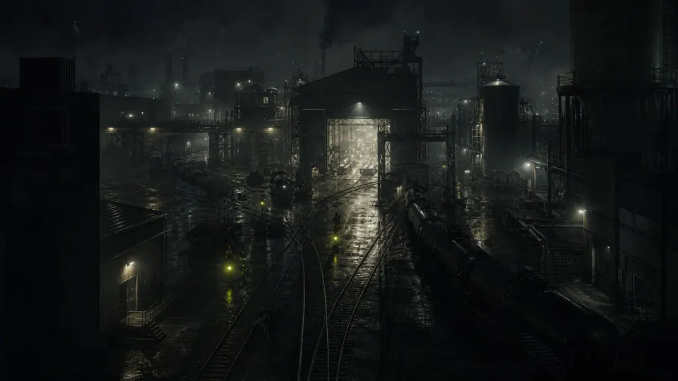 Industrial rail yards and workshops across Southline